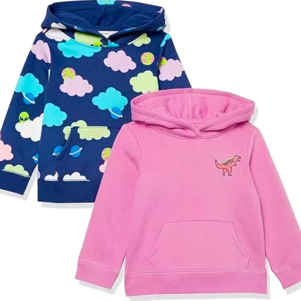 Lot of 2 Spotted Zebra Girls Fleece Pullover Hoodie 2-pack Size 3T (3year)